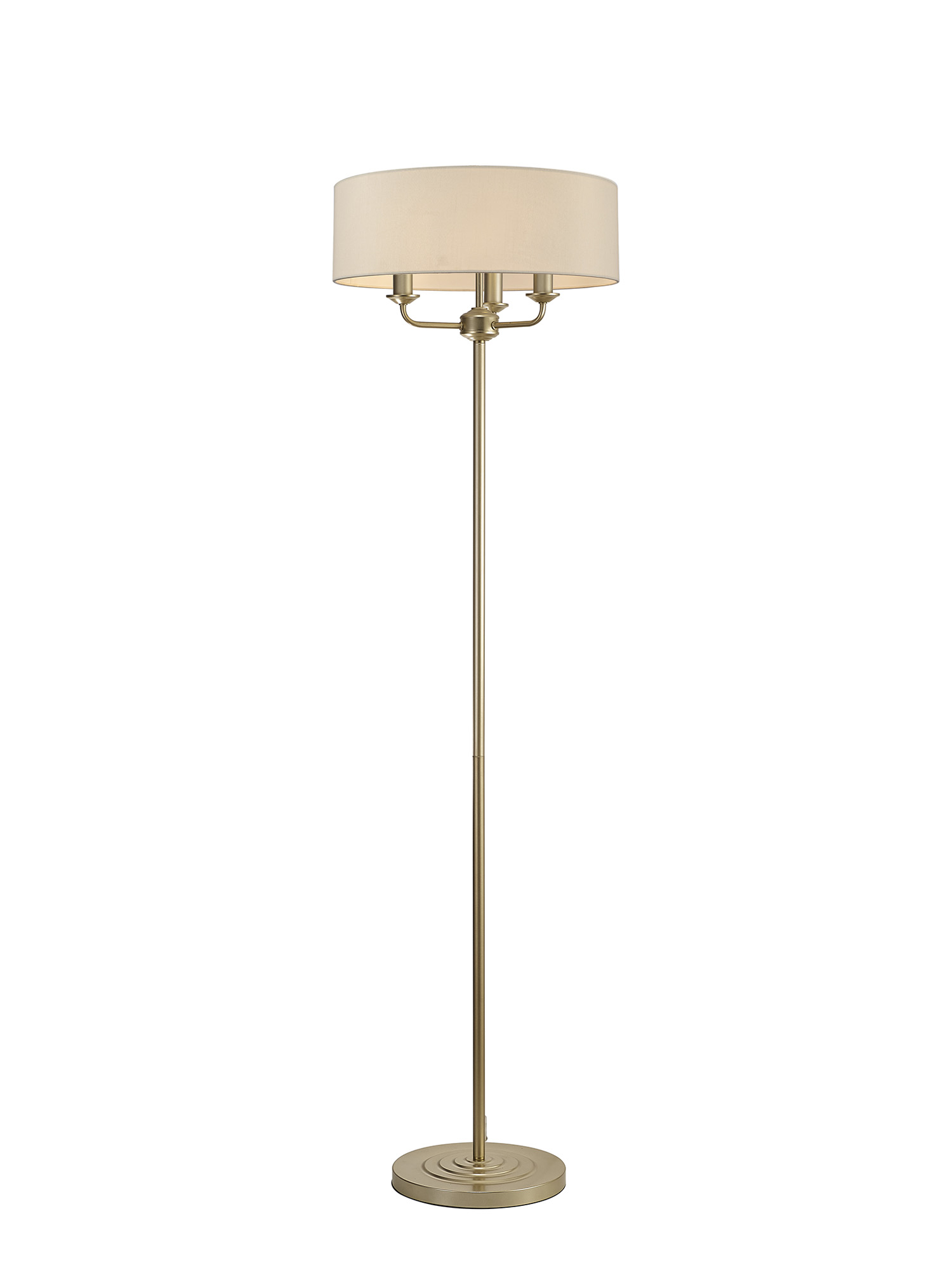 DK0991  Banyan 45cm 3 Light Floor Lamp Champagne Gold, Nude Beige